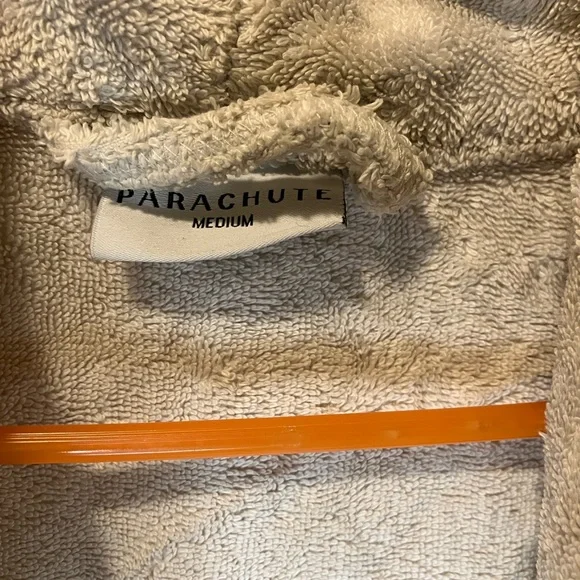 Para hute Off White Light Grey Cotton Robe Size Medium - Picture 2 of 7